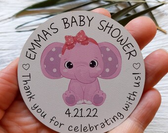 Babyshowermagneten, babyshowerbedankjes, babyshower bedankcadeaus voor gasten, ontwerp roze babyolifant
