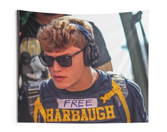 JJ McCarthy "Free Harbaugh" Michigan Flag