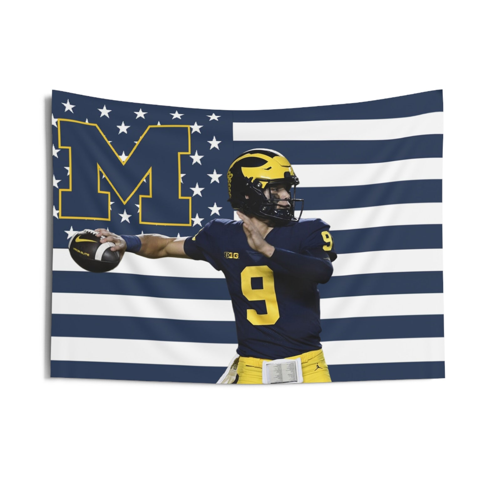 JJ Mccarthy university of Michigan Flag Etsy