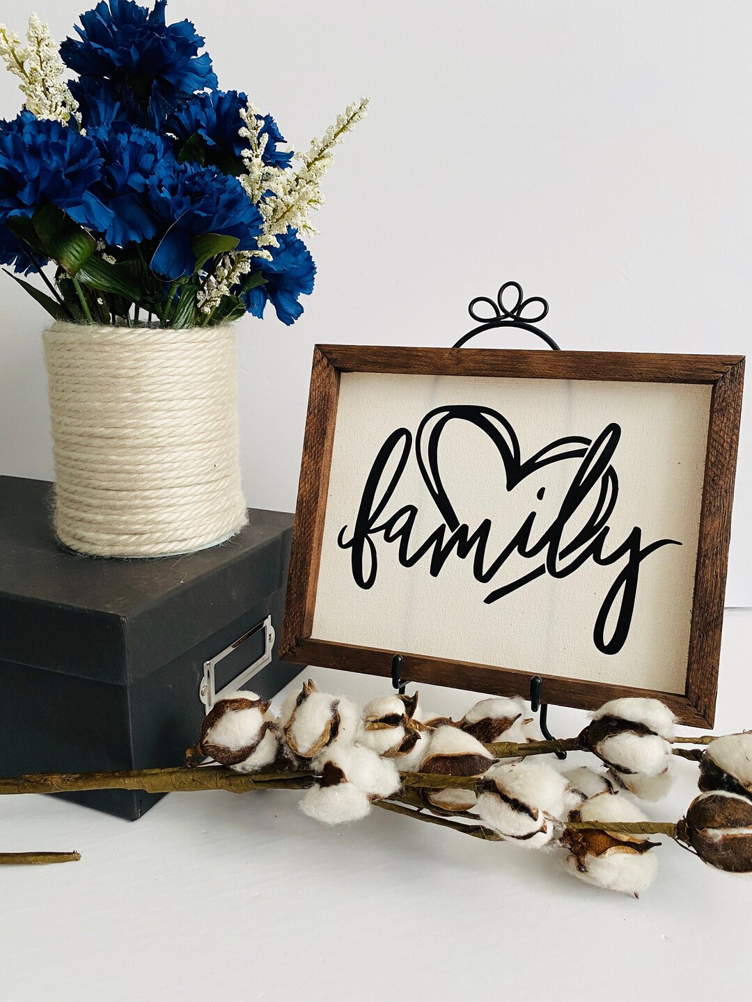 Family Reverse Canvas Sign Farmhouse Wall Decor Love Family Etsy