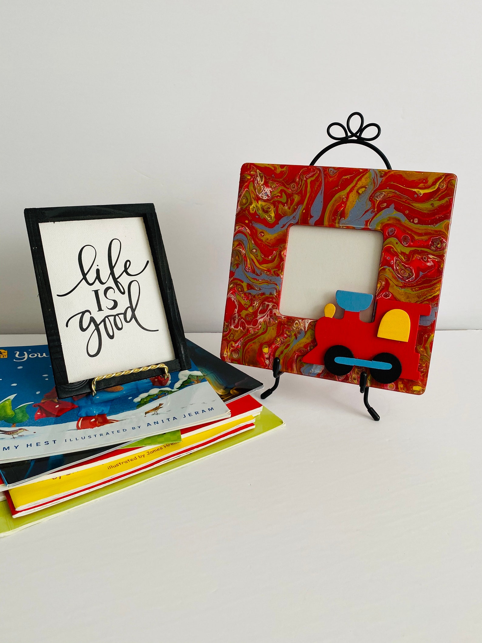 Train Picture Frame Country Wall Decor Painted train frame Etsy