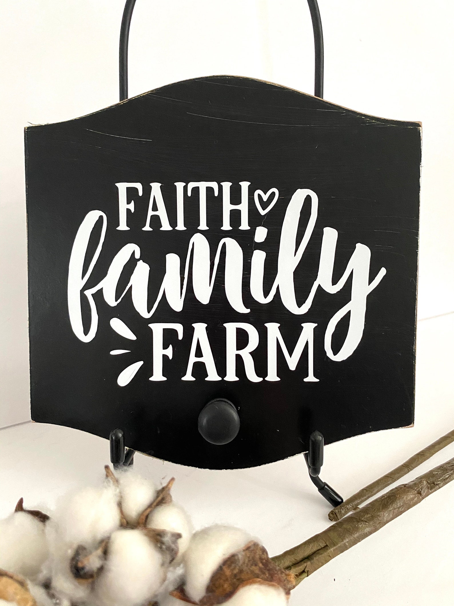 Faith Family Farm sign Farmhouse decor Country wall decor Etsy