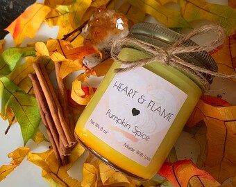 Pumpkin Spice Vegan Candle | Soy Wax | Aromatherapy Essential Oil