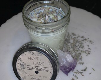 Lavender Herbal Vegan Candle |  Soy Wax | Aromatherapy Essential Oil