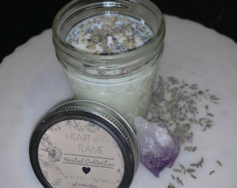 Lavender Herbal Vegan Candle |  Soy Wax | Aromatherapy Essential Oil