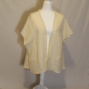 Linen Shrug, Cream Color, Summer To Fall Layering in Style, Gift for her, Overlay top