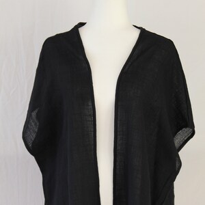 Linen Shrug, Black Color Shrug, Summer To Fall Layering in Style,  Gift for her, Overlay top