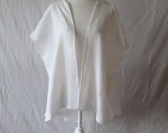 White Linen Shrug: Flowy Summer Layering Top