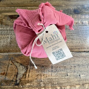 Reusable Fabric gift wrap made in USA, Furoshiki, Linen Squares, Solid Color, Planet-friendly Wraps Brick Red