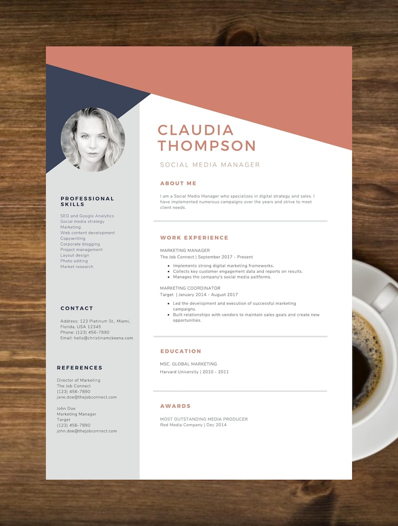  Canva  Resume  Template Elegant Resume  Job Winning Resume  Etsy