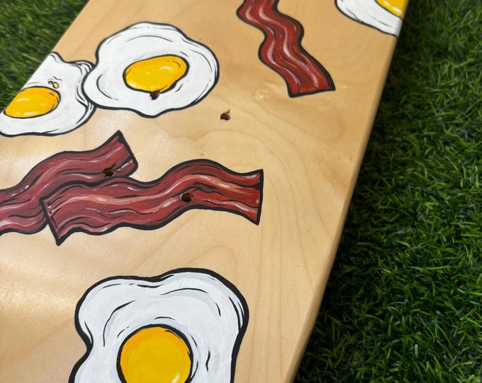 Bacon and Eggs Skateboard Deck | Custom Art
