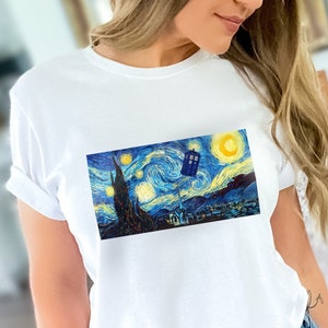 Van Gogh Starry Night TARTIS T-Shirt/ Starry Night Doctor-WHO Tardis Shirt/ TARTIS Starry Night T-Shirt/ Dr-Who Van Gogh Unisex T-Shirt