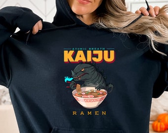 Atomic Kaiju Ramen Hoodie, Kaiju Ramen Hoodie, Kaiju Fan Hoodie, Godzilla Fan Gift Hoodie, Monster Hoodie, Unisex Hooded Sweatshirt