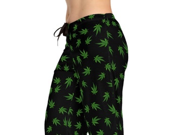 Frauen Marihuana-Blatt-Pyjama-Hose / süße Frauen-Weed-Pyjamas / gemütliche Topf-Blatt-Pyjama-Hose / süße Marihuana-Pyjama-Hose