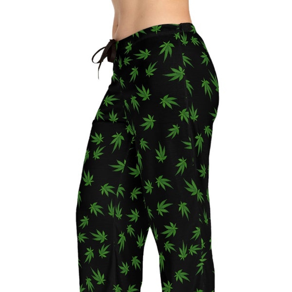 Women's Marijuana Leaf Pajama Pants/ Cute Women's Weed Pajamas/ Cozy Pot Leaf Pajama Pants/ Cute Marijuana Pajama Pants