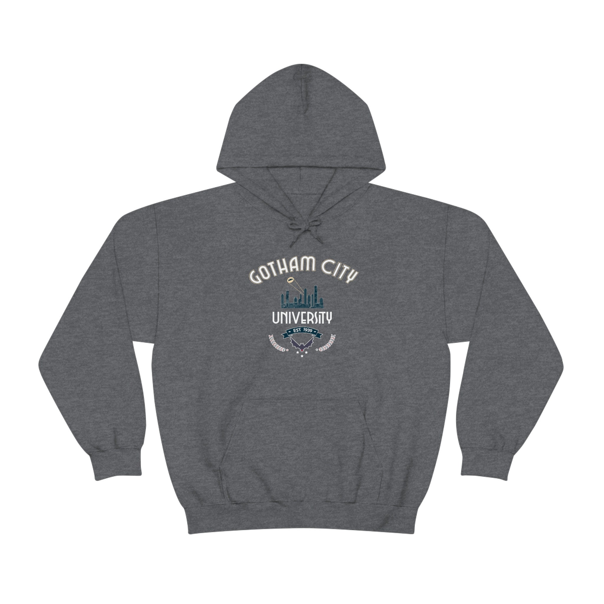Gotham City University Hoodie Bat Signal Hoodie Comic Book City Hoodie Bat Signal University Hoodie Comic Book Fan Hooded Sweatshirt Etsy
