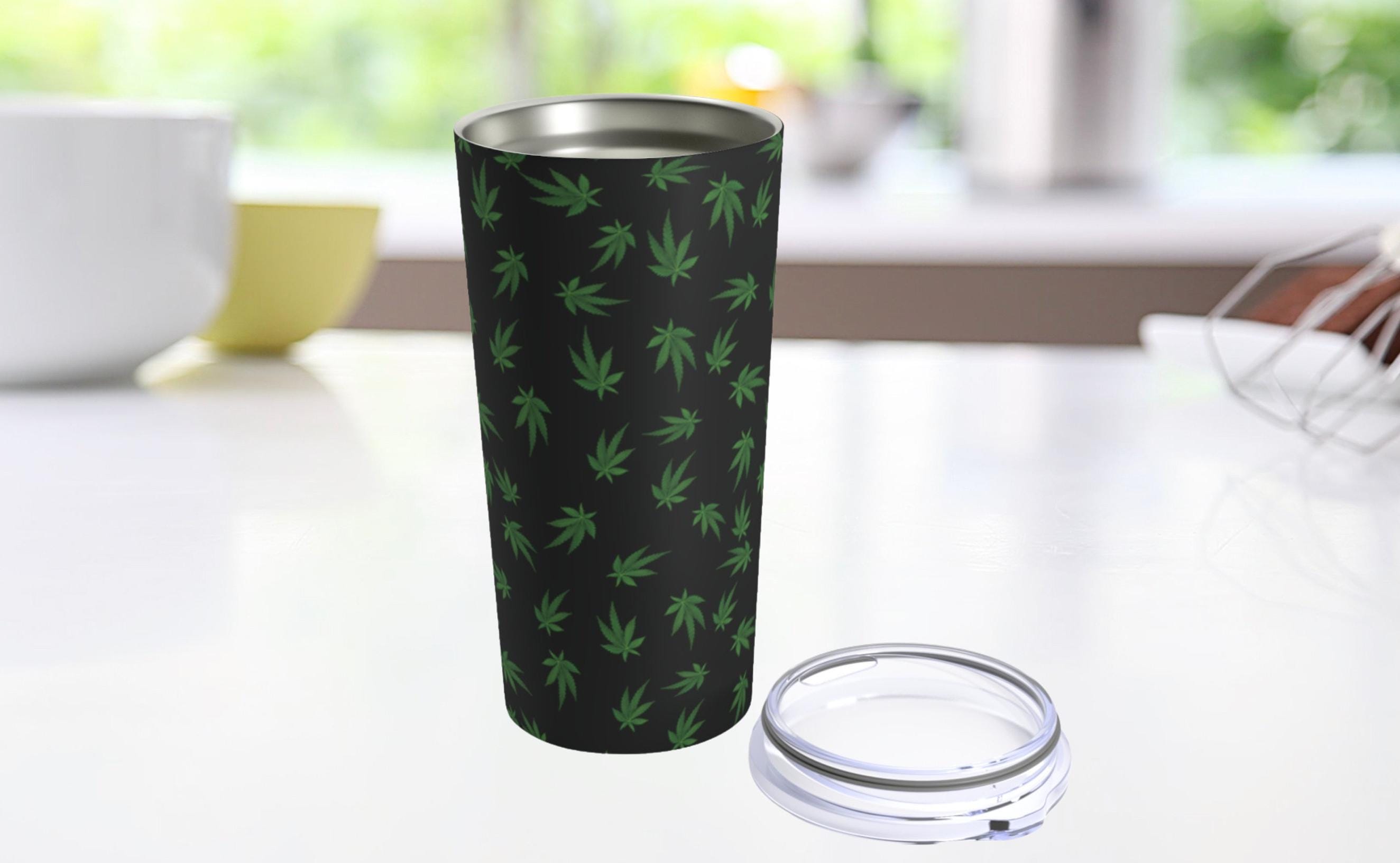 Weed Print Tumbler, Marijuana Leaf Bottle, 420 Pot Leaf Tumble, 420 Gift Tumbler, Weed Water Bottle, Weed Gift 20oz Tumbler