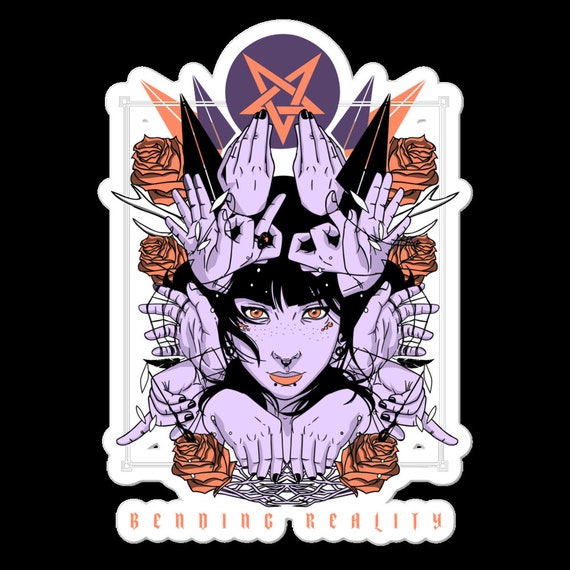 Anime Witch Sticker/ Manga Anime Sticker/ Edgy Anime Manga/ Edgy Goth Manga  Sticker/ Edgy Anime Teebubble-free Stickers 