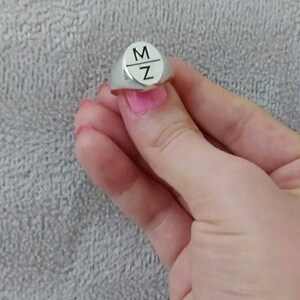 Anillo con sello inicial, anillo con sello personalizado, anillo para hombre y mujer, anillo de plata 925, anillo inglés antiguo, anillo personalizado, anillos Dear