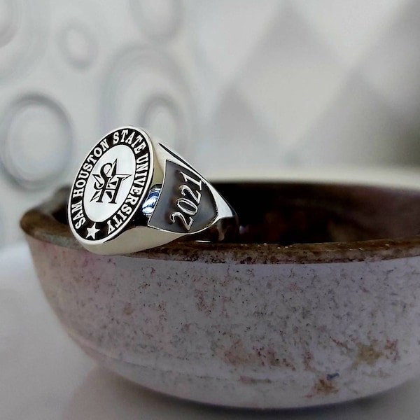 Personalized university ring,signet ring,family crest ring,oval signet ring,custom ring,class ring,unisex ring,college ring,scholl ring,gift