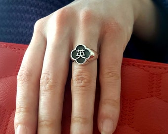 Personalized ring,silver signet ring,personalized ring,arabic letter ring,monogram ring,custom ring,old english ring,initial signet ring,