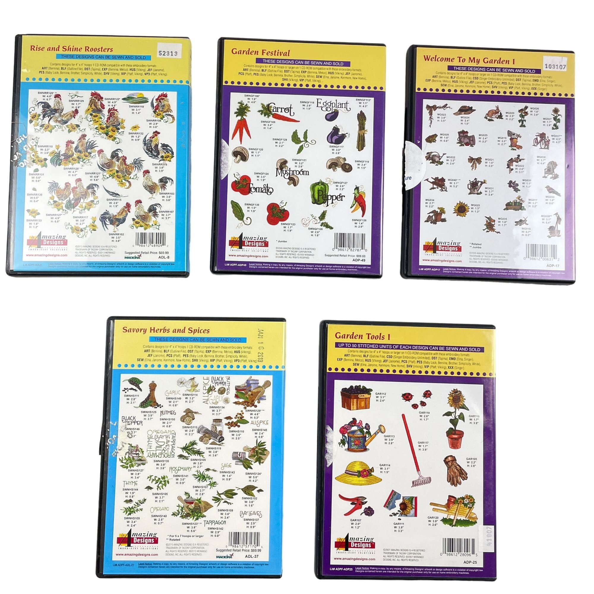 Lot of 5 Amazing Designs Embroidery Solutions Pattern Cds Etsy