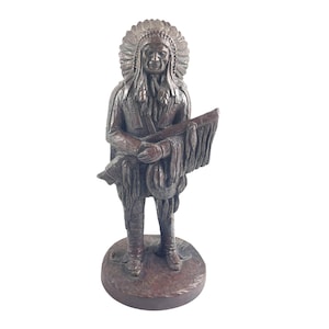 Western J. Largo Sculpture Chief Indian Man 13.75" Collectible