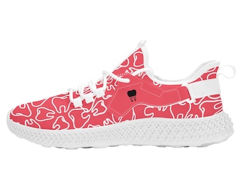 Zapatillas de punto con estampado de dientes / Regalo para dentistas, Rosa Flash