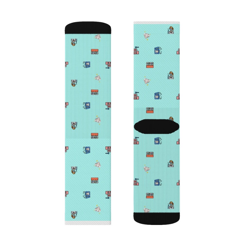 Diamond Nurse tooth pattern Socks dental hygienist nurse dental assistant day care dentist doctor gift idea cute pattern | Free us shipp