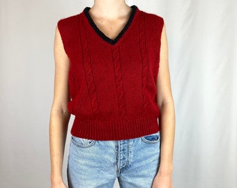 red knit vest