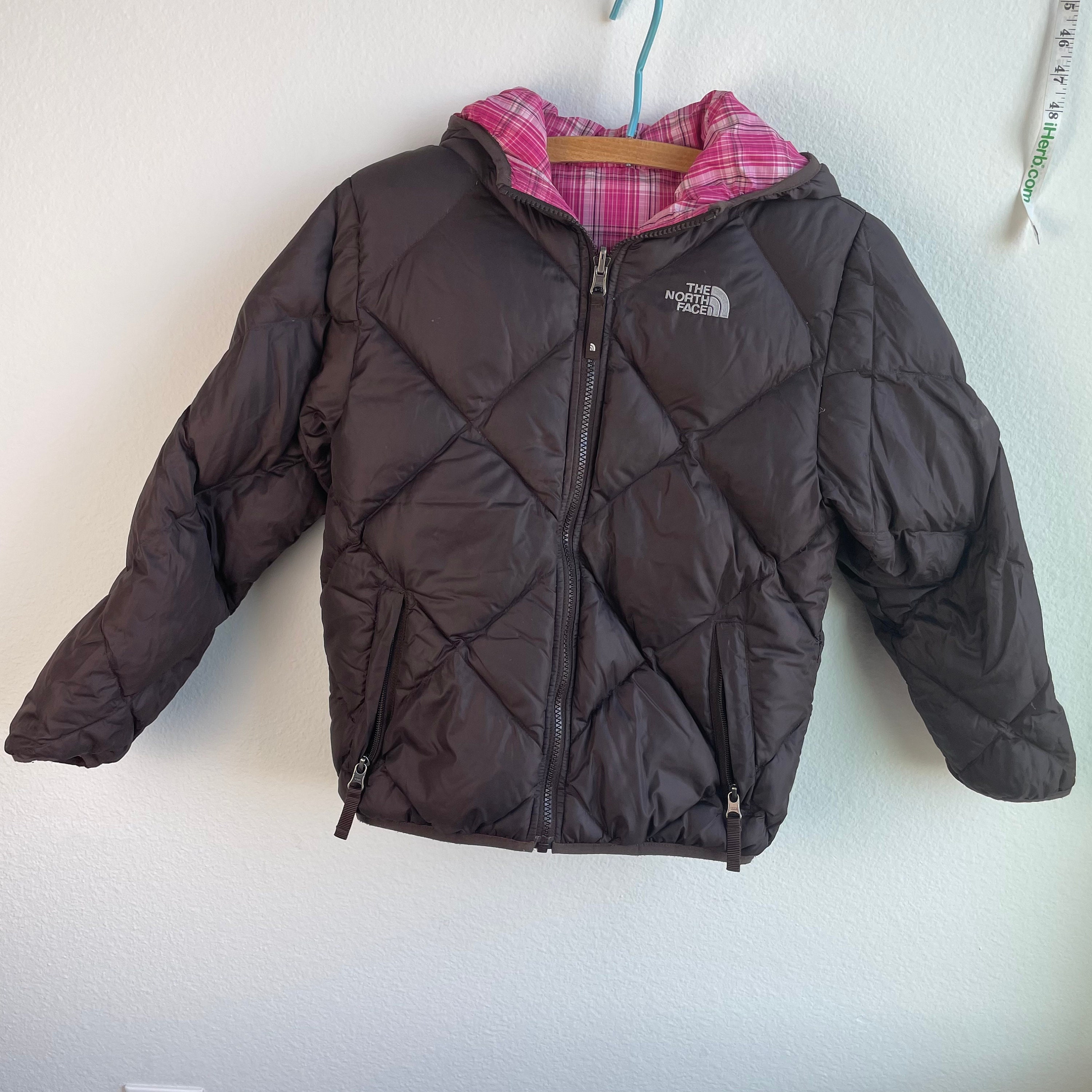 Brown Pink Reversible 550 Puffer Zip 