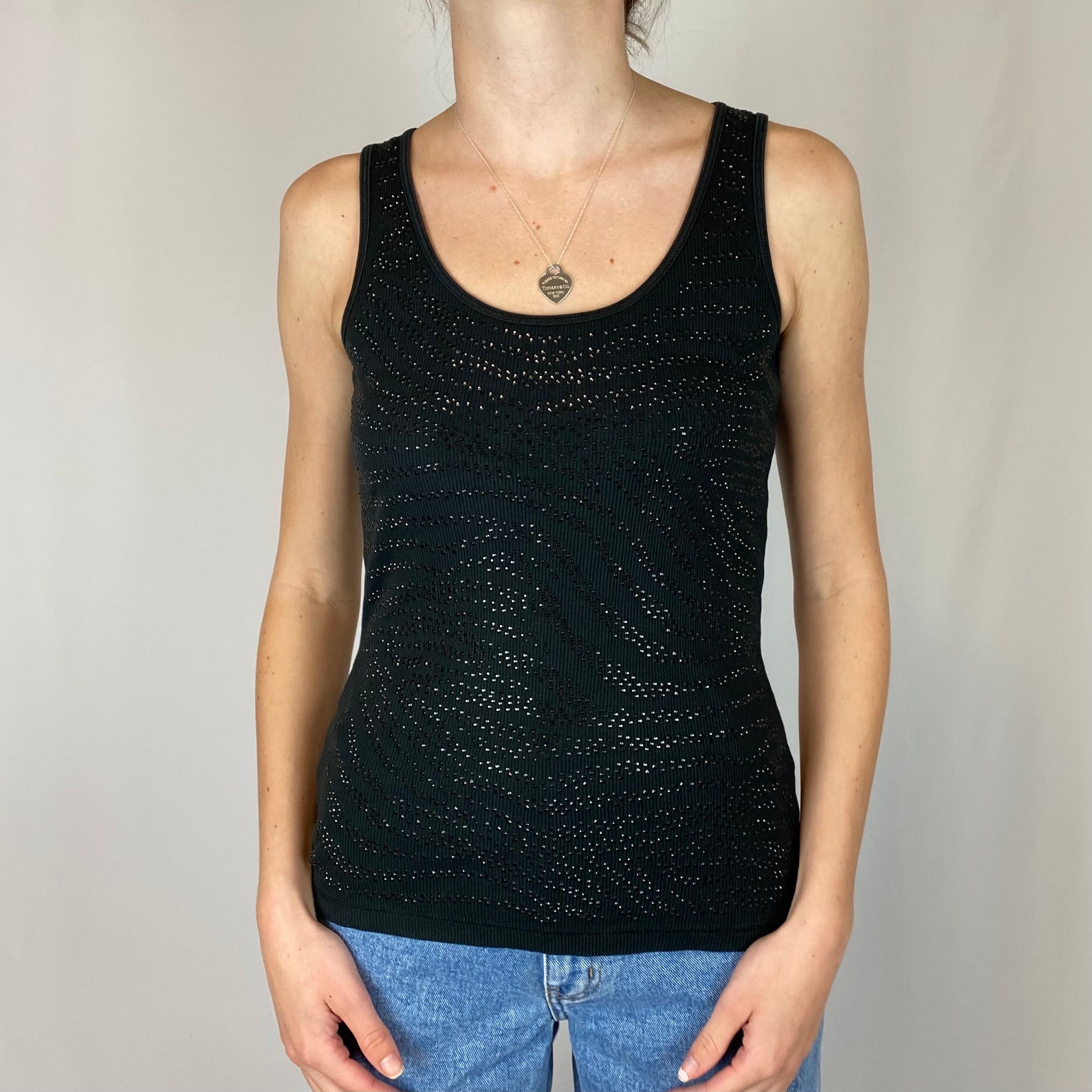 black y2k tank top