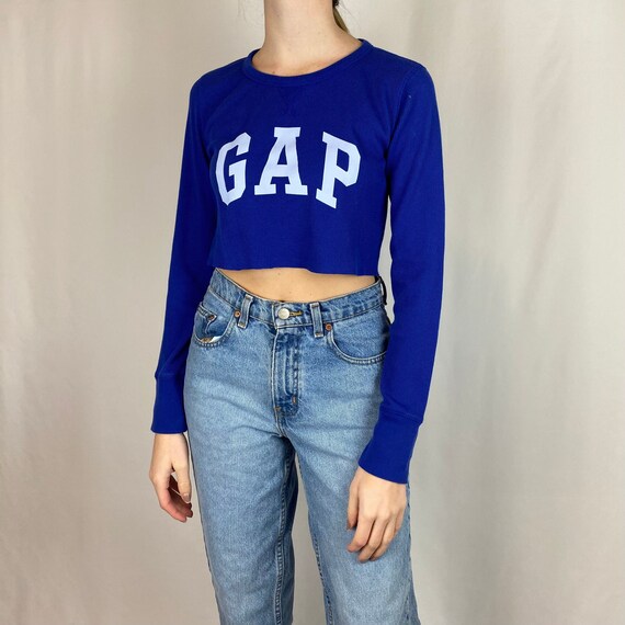Y2K Gap Blue Henley Long Sleeve Tee Etsy
