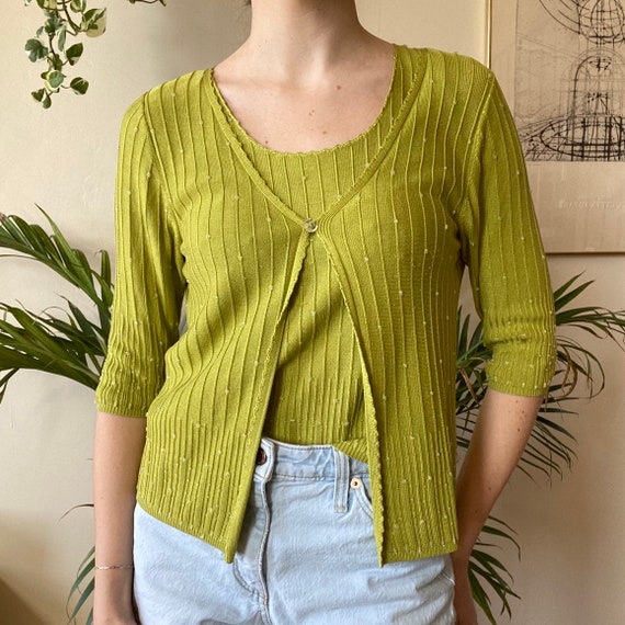 Two piece top cardigan set