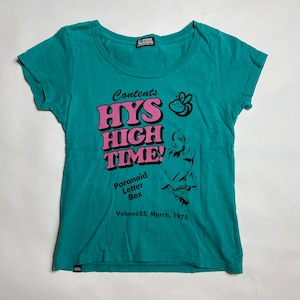 Vintage retro teal azul rosa histérico glamour gráfico paranóico carta caixa camiseta manga curta topo/y2k 90s roupas estéticas