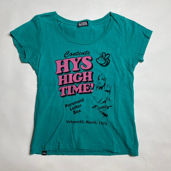 Vintage Retro Teal Blue Pink Hysteric Glamour Graphic