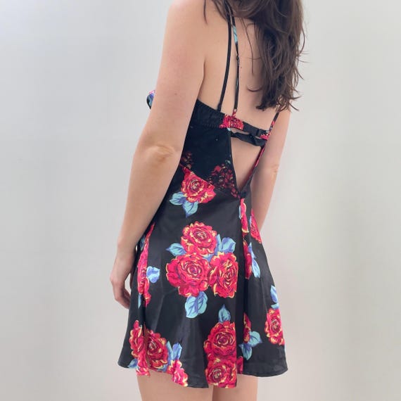Vintage Victoria Secret Pink Black Floral Mini Dress / Y2k Aesthetic Clothing - Etsy Vintage Victoria Secret Pink Black Floral Mini Dress / Y2k Aesthetic Clothing - Etsy