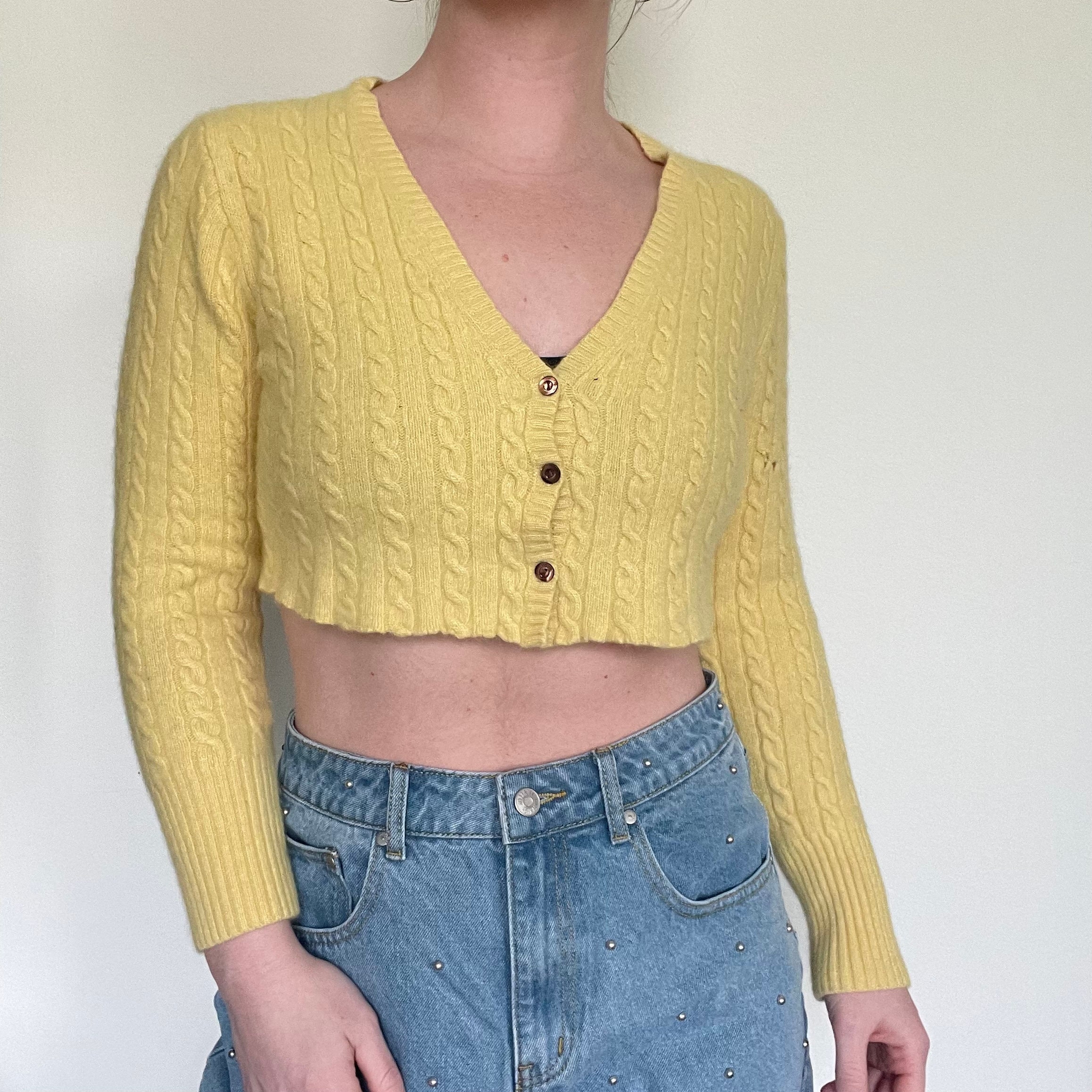 Vintage J Crew Soft Yellow High Crop 