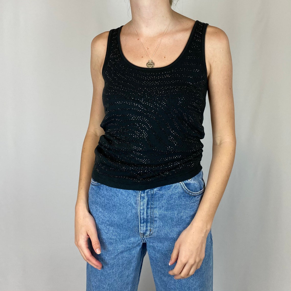 black y2k tank top