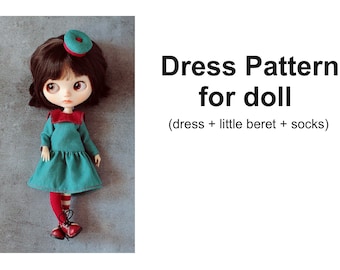 Outfit fo doll PDF pattern/ PDF pattern for doll/ dolls clothes PDF pattern/Dress for dolls pdf