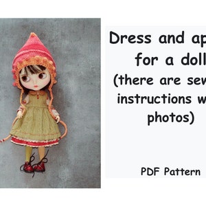 Outfit fo doll PDF pattern/ PDF pattern for doll/ dolls clothes PDF pattern/Dress for dolls pdf