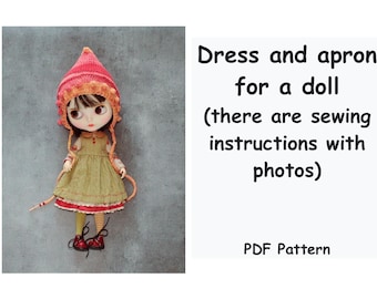 Outfit fo doll PDF pattern/ PDF pattern for doll/ dolls clothes PDF pattern/Dress for dolls pdf