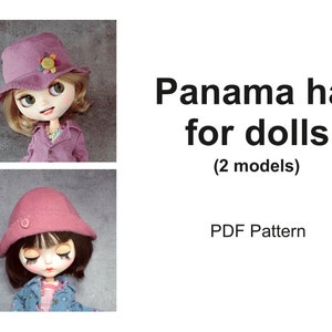 Hut für Puppe PDF Pattern / Kleidung für Puppe PDF Pattern / Schnittmuster Panama Hut für Puppe / Schnittmuster Panama Mütze für Puppe