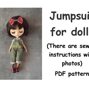 Pdf-patroon jumpsuit voor pop/ pdf-patroon voor pop/ pdf-patronen kleding voor poppen