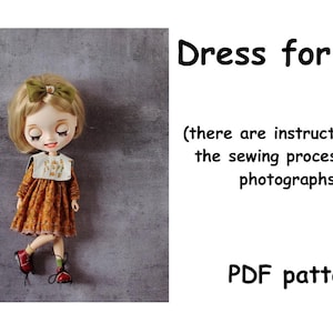 Dress pattern for a doll PDF file/ Dress for dolls PDF|