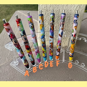 Mickey and friends Gel Pens - Mickey Gel Pen - Minnie Gel Pen - Daisy Gel Pen - Donald Gel Pen - Goofy Gel Pen - Pluto Gel Pen - Fabric Pen