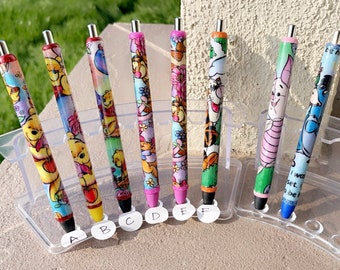 Winnie the Pooh Gel Pens - Tigger Gel Pen - Piglet Gel Pen - Gel Pens - Fabric Pen - Epoxy Pen - Bear Pen