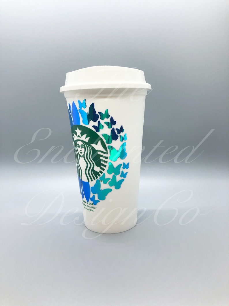 Download Starbucks Grande Hot Cup Sunflower and Butterflies SVG | Etsy