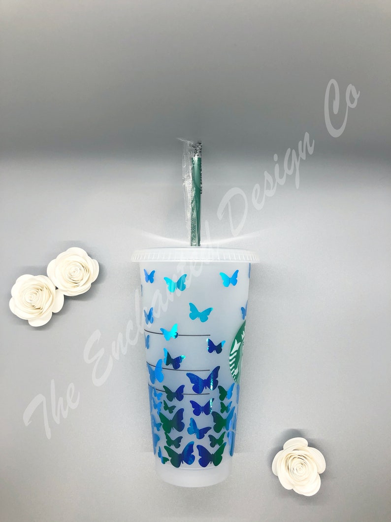 Download Full Wrap Starbucks Cold Cup Butterfly SVG Instant ...