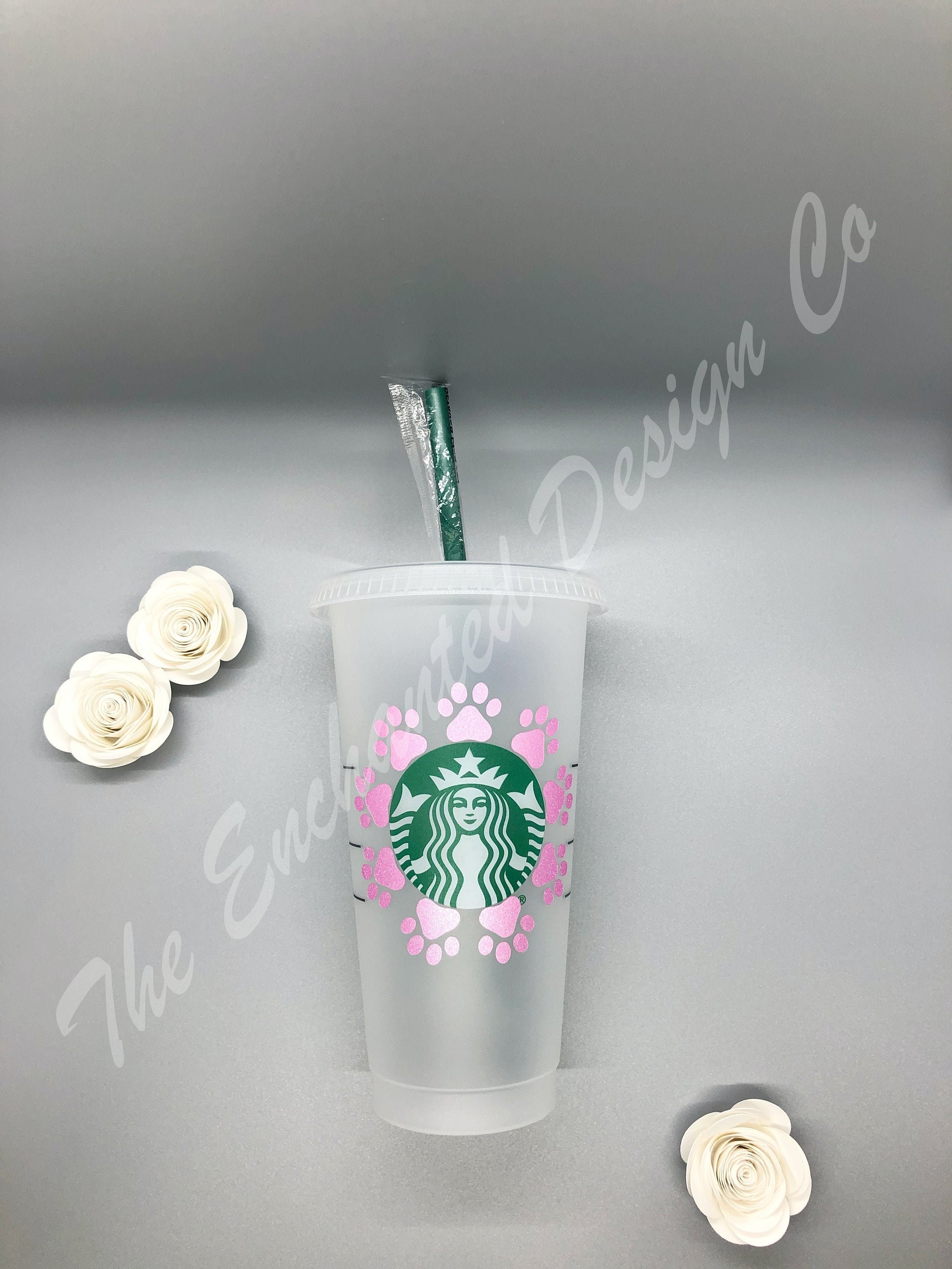 Starbucks Coffee Cold Cup Paw Print Wreath Svg Instant Etsy
